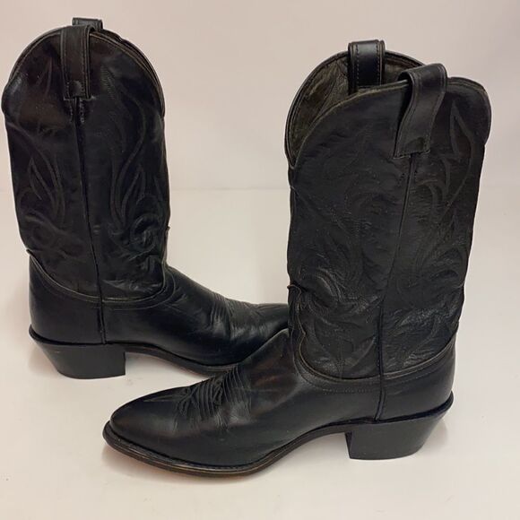 Men’s Laredo Black with Black Stitching Western Cowboy Boots | 9D A22 - Picture 7 of 10